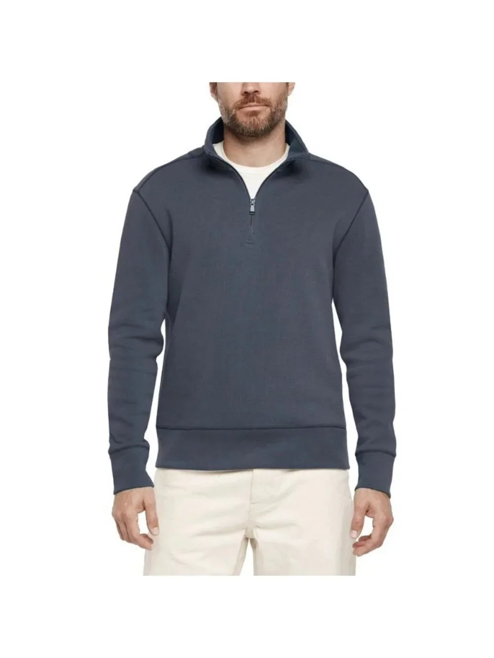Banana Republic Men's XL Navy Blue 1/4 Zip Pullover Sweatshirt Cotton H2050
